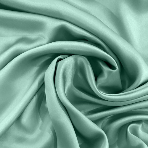 Tissu satin 100% soie bleu aqua