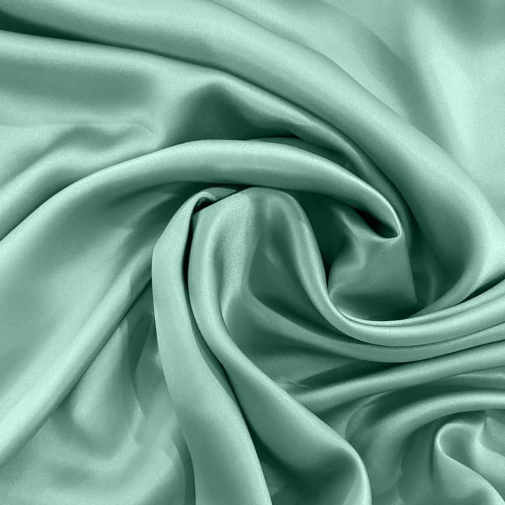 Aqua blue satin fabric 100% silk