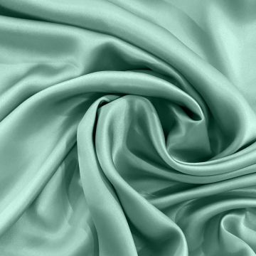 Aqua blue satin fabric 100% silk