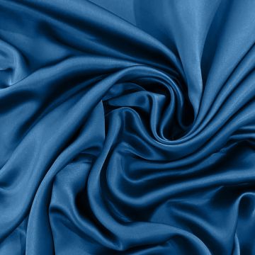 Blue satin fabric 100% silk