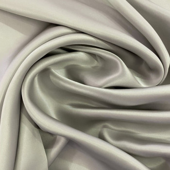 Grey satin fabric 100% silk