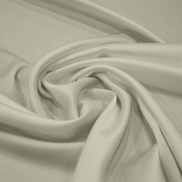 Raw white satin-back cady crepe fabric