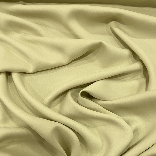 Tissu double crêpe mat jaune vanille