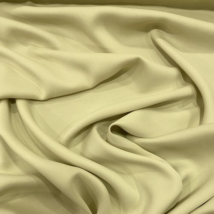 Tissu double crêpe mat jaune vanille