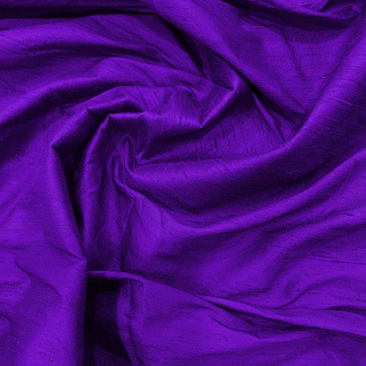 100% silk slub dupion fabric purple