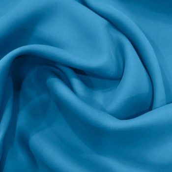 Tissu crêpe 100% soie bleu azur
