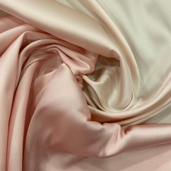 Pink/light pink double-sided duchess satin fabric