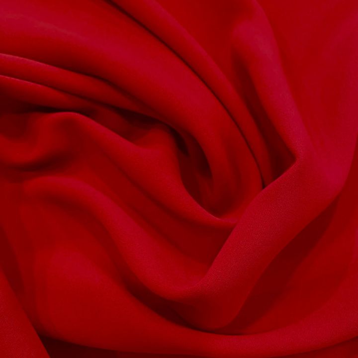 Red 100% polyester crepe fabric