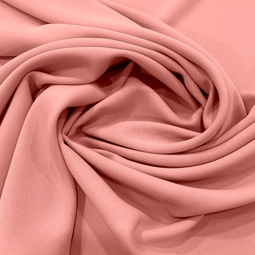 Tissu crêpe 100% polyester vieux rose