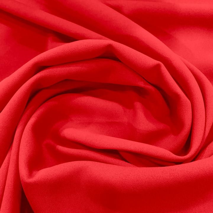 Coral 100% polyester crepe fabric