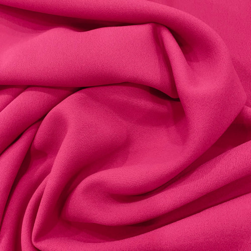 Fuchsia 100% polyester crepe fabric