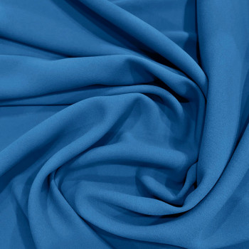 Tissu crêpe 100% polyester bleu turquoise