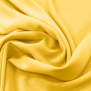Tissu crêpe 100% polyester jaune