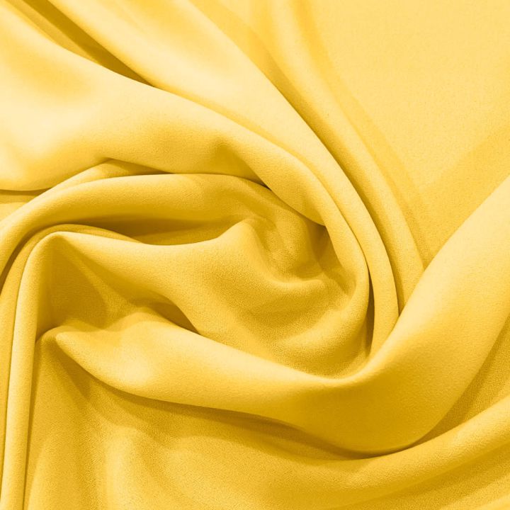 Yellow 100% polyester crepe fabric