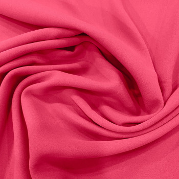 Tissu crêpe 100% polyester rose pastèque