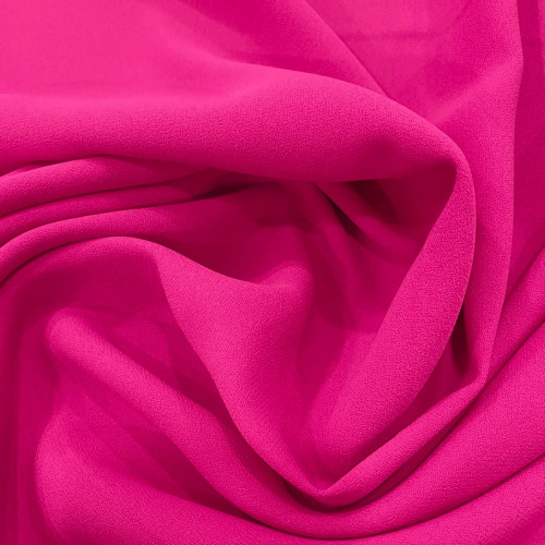 Candy pink 100% polyester crepe fabric