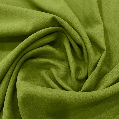 Tissu crêpe 100% polyester vert mousse