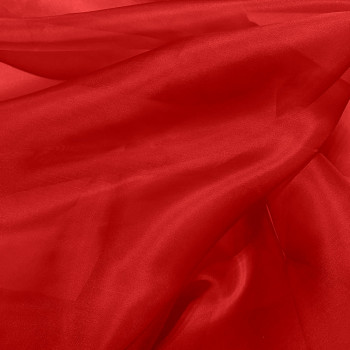 Tissu organza de soie rouge
