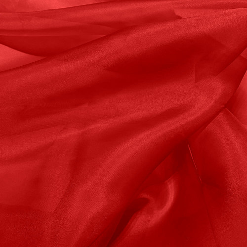 Tissu organza de soie rouge
