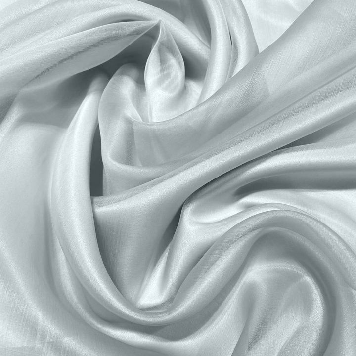Tissu organza de soie bleu céleste