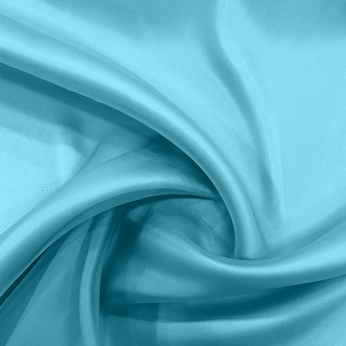 Aqua blue silk organza fabric