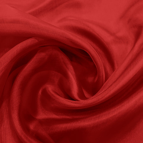 Dark red silk organza fabric