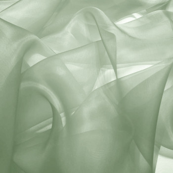 Tissu organza de soie vert Nil
