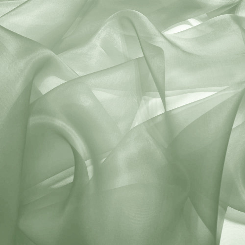 Tissu organza de soie vert Nil
