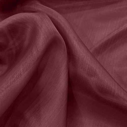 Wine red silk organza fabric