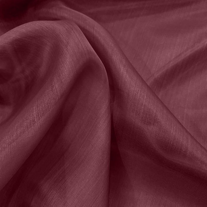 Wine red silk organza fabric