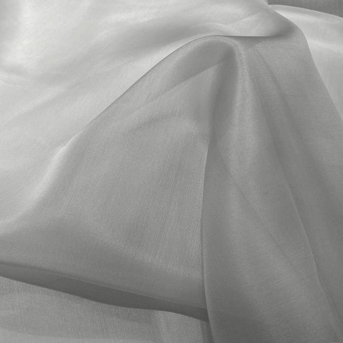 Tissu organza de soie gris fumée