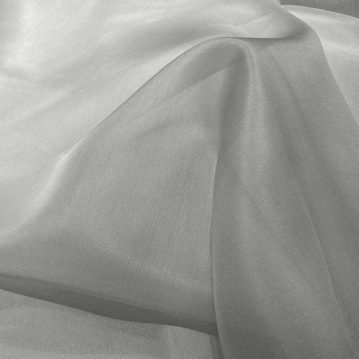Smoke grey silk organza fabric