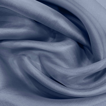 Steel blue silk organza fabric