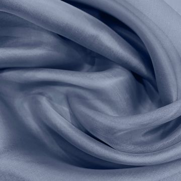 Steel blue silk organza fabric