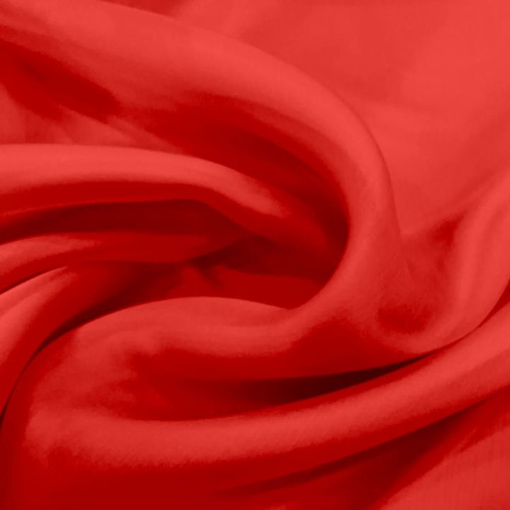 Vermilion red satin silk double organza fabric