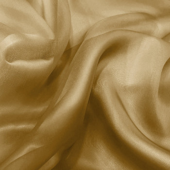 Taupe beige silk organza fabric