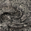 Black-and-white paisley 100% viscose twill fabric Black-and-white paisley 100% viscose twill fabric