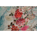 Japanese kimono patterned silk print satin fabric