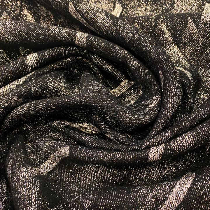Black diagonal-lamé wool jacquard fabric