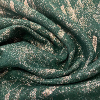 Tissu jacquard de laine lamé oblique vert