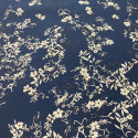 Tissu jacquard de soie bouquet floral bleu marine Tissu jacquard de soie bouquet floral bleu marine