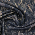Navy blue diagonal-lamé wool jacquard fabric