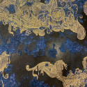 Gold and navy blue lamé silk organza jacquard fabric Gold and navy blue lamé silk organza jacquard fabric
