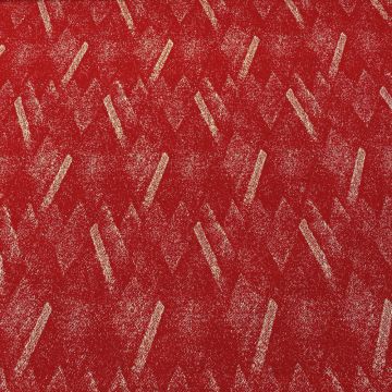 Red diagonal-lamé wool jacquard fabric