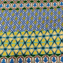 Neo-ikat print in shades of green and blue 100% viscose fibranne fabric Neo-ikat print in shades of green and blue 100% viscose fibranne fabric