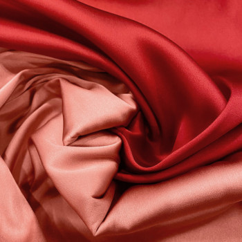 Red/salmon double-sided duchess satin fabric