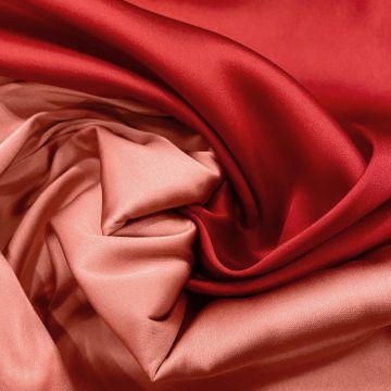 Red/salmon double-sided duchess satin fabric