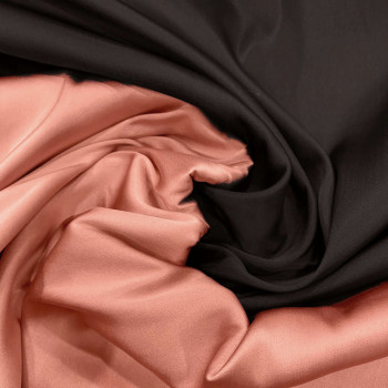 Brown/apricot double-sided duchess satin fabric