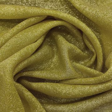 Yellow sequined silk lamé fabric