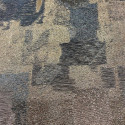 Tissu jacquard de soie lamé géométrique gris/argent